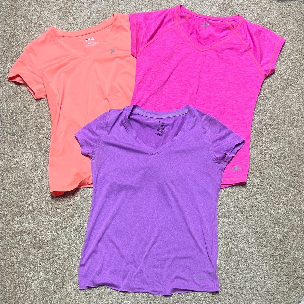 Fila Women's Short Sleeve Tees - Pink, Purple, and Orange